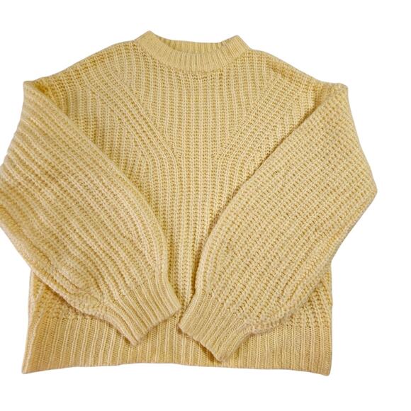 A New Day Women's XS Pullover Crew Neck Sweater Lemon Yellow Sustainable Soft - Picture 1 of 7